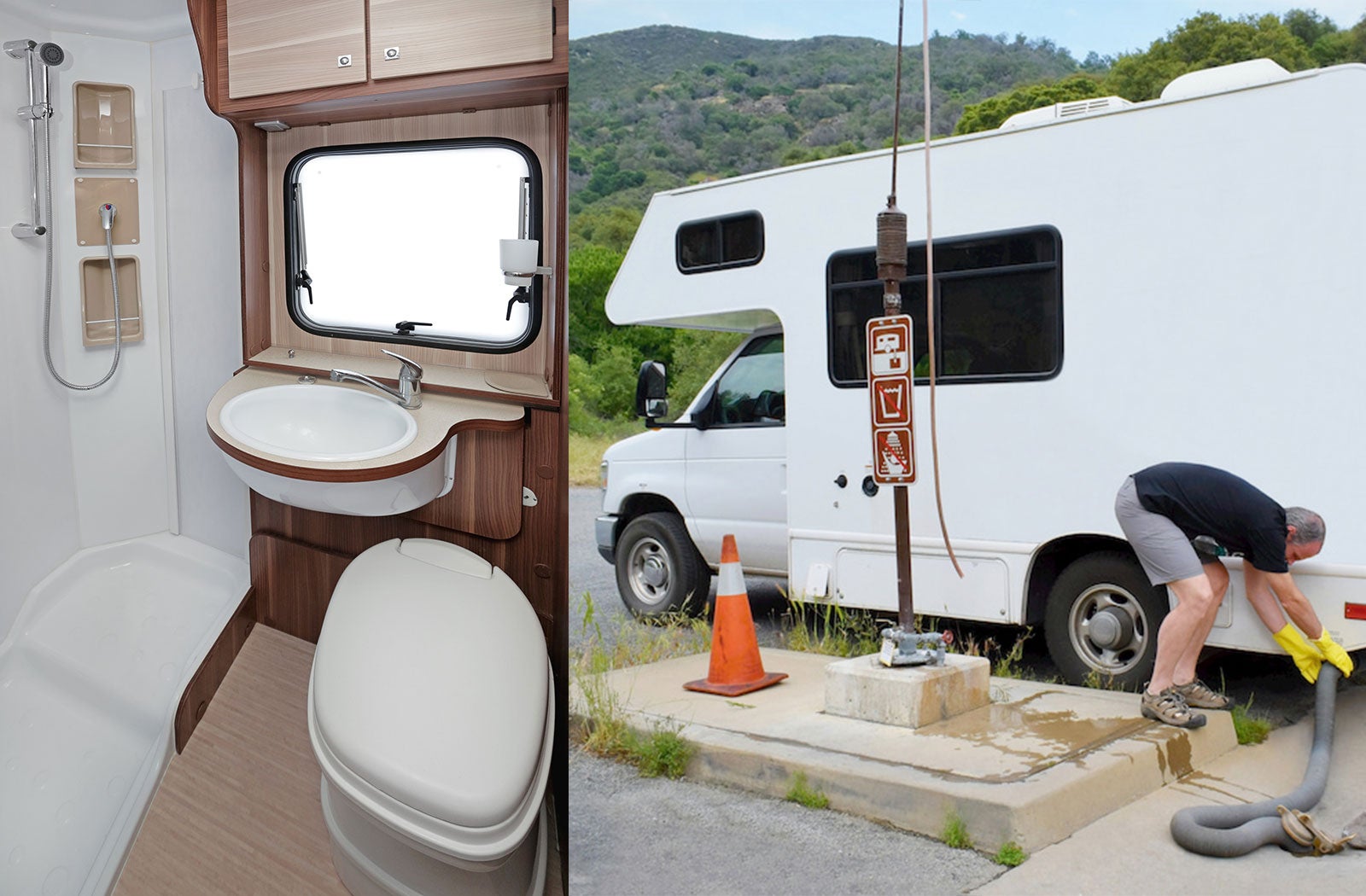 Portable RV/camper toilet and holding tank setup in Goodlettsville, Tennessee