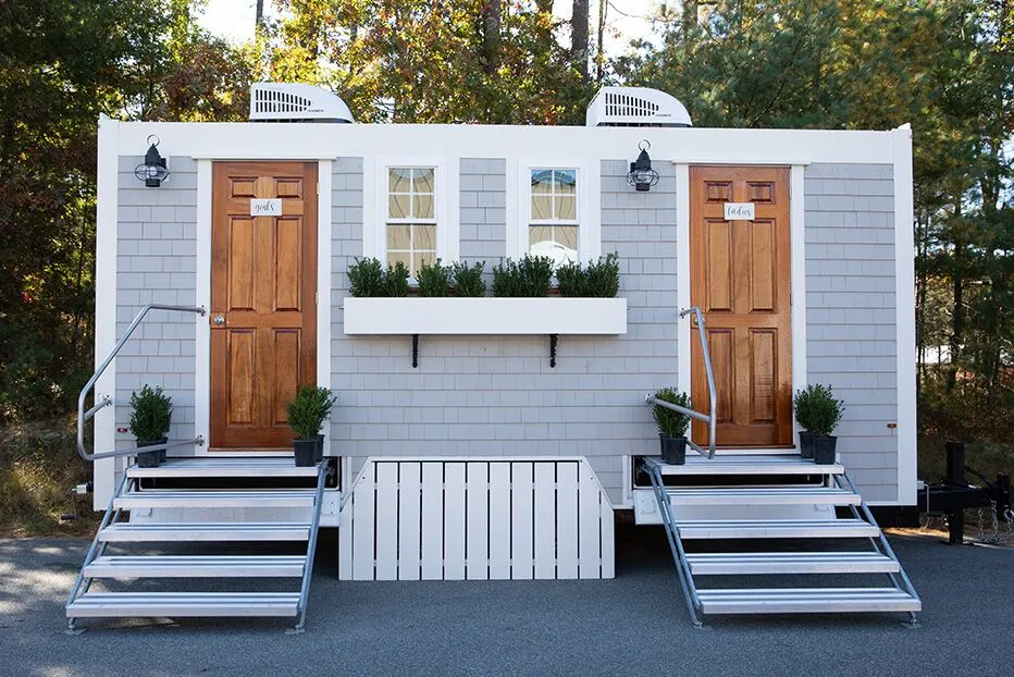 Wedding restroom units discretely staged at a venue in Goodlettsville, Tennessee